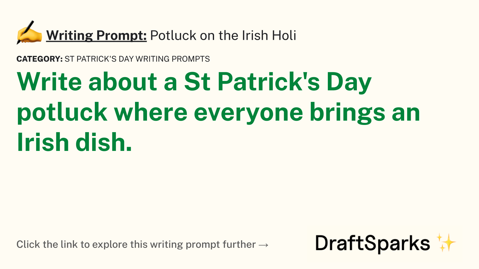 Potluck on the Irish Holi