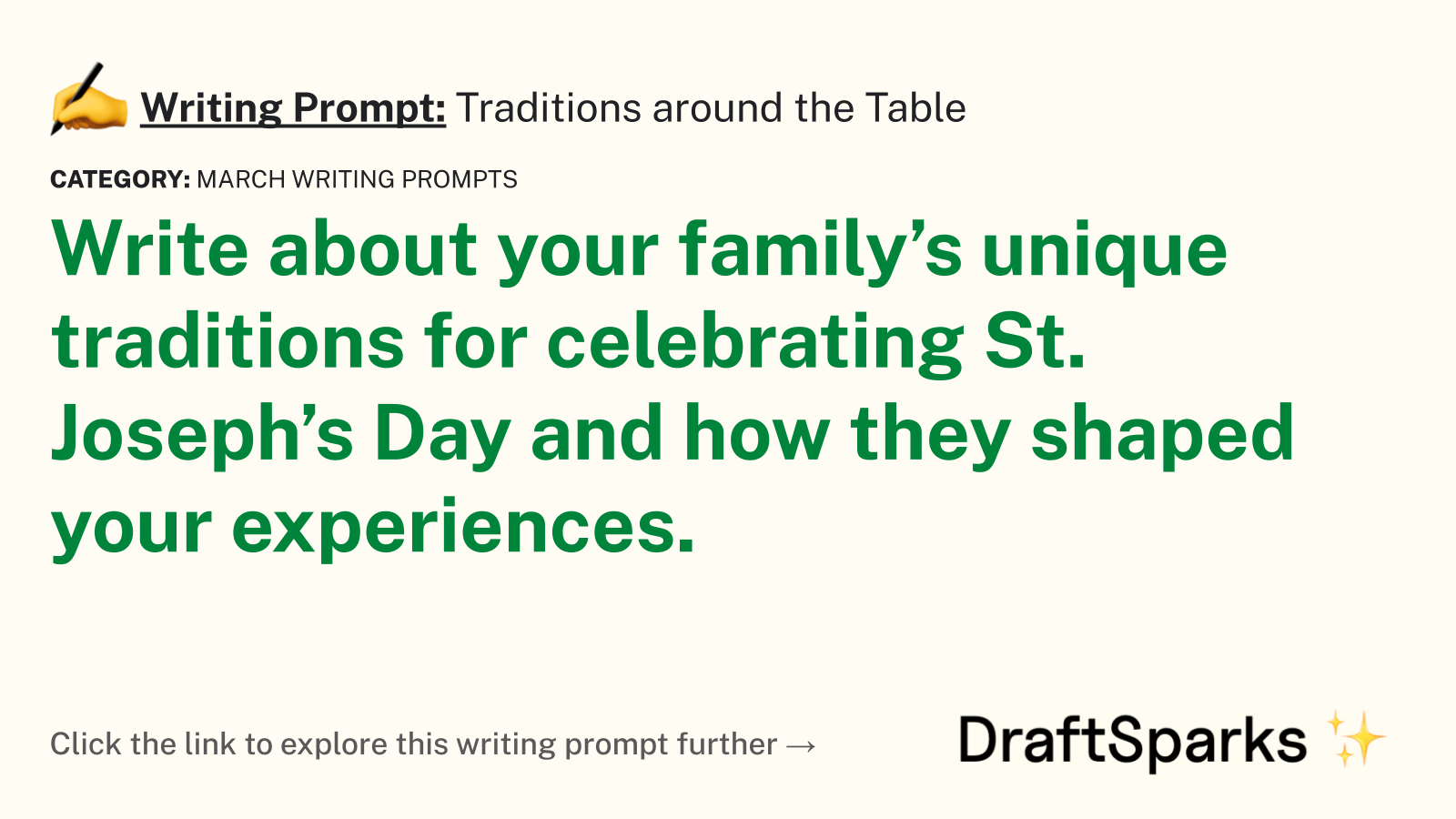 Traditions around the Table