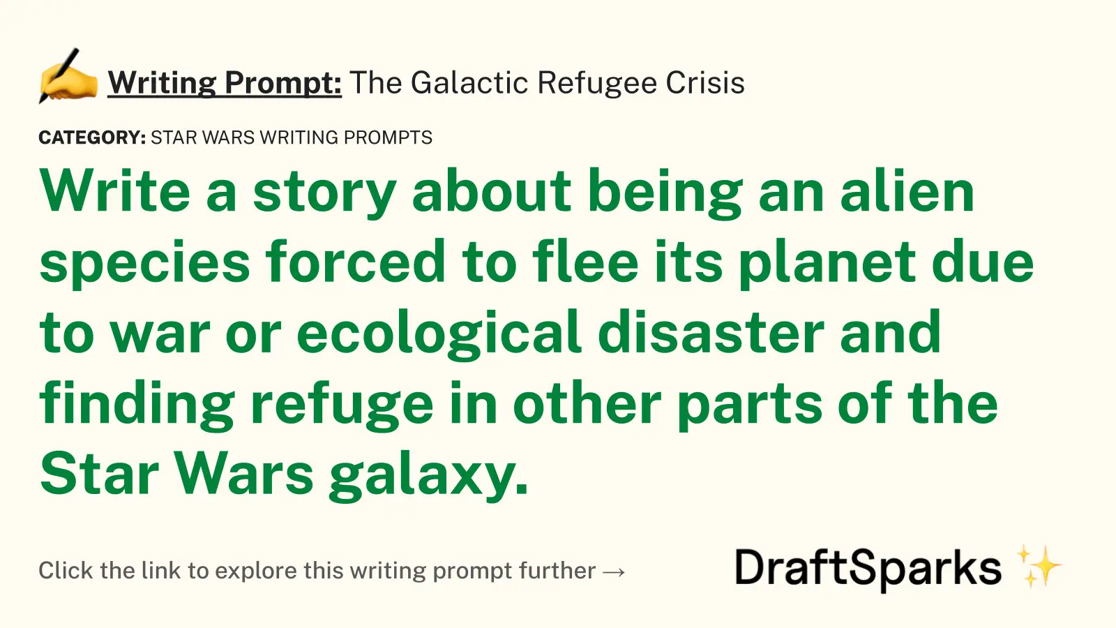 The Galactic Refugee Crisis