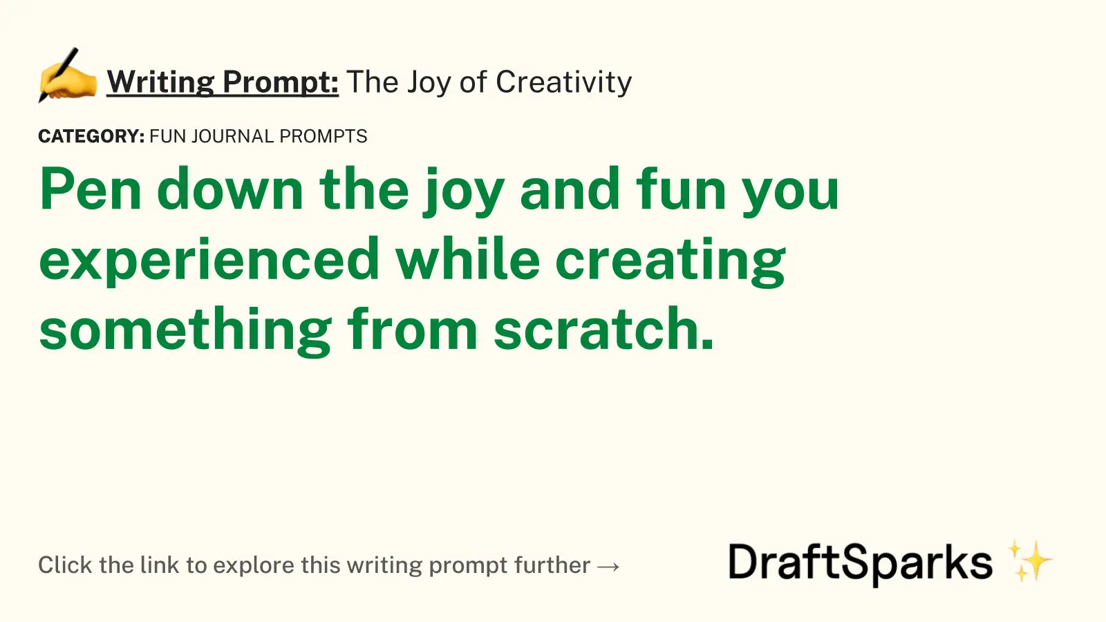 The Joy of Creativity