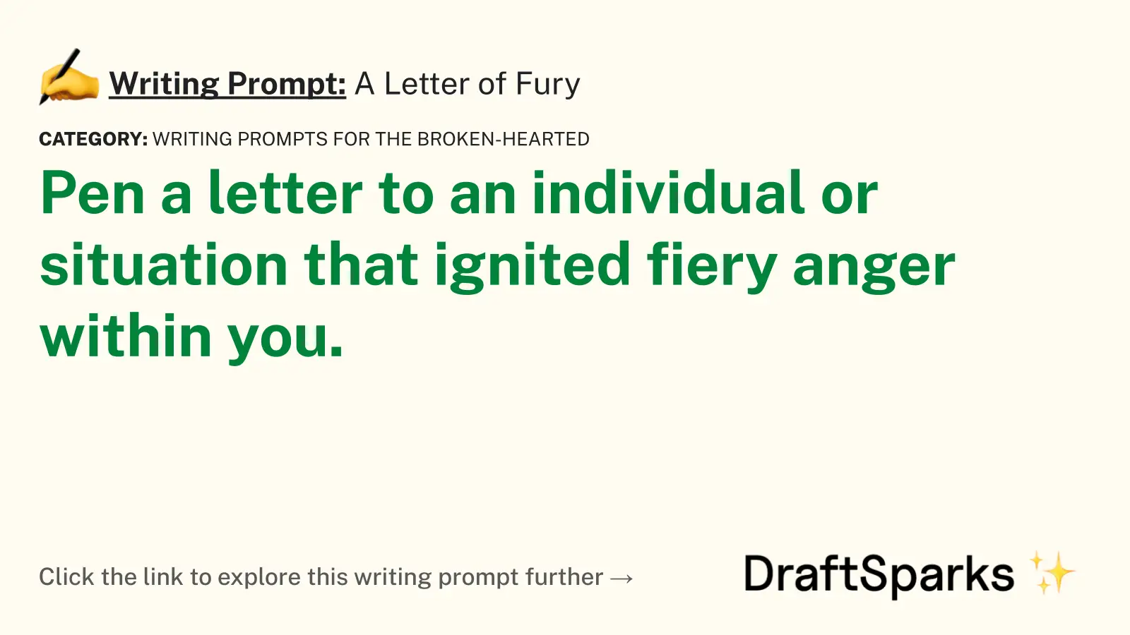 A Letter of Fury