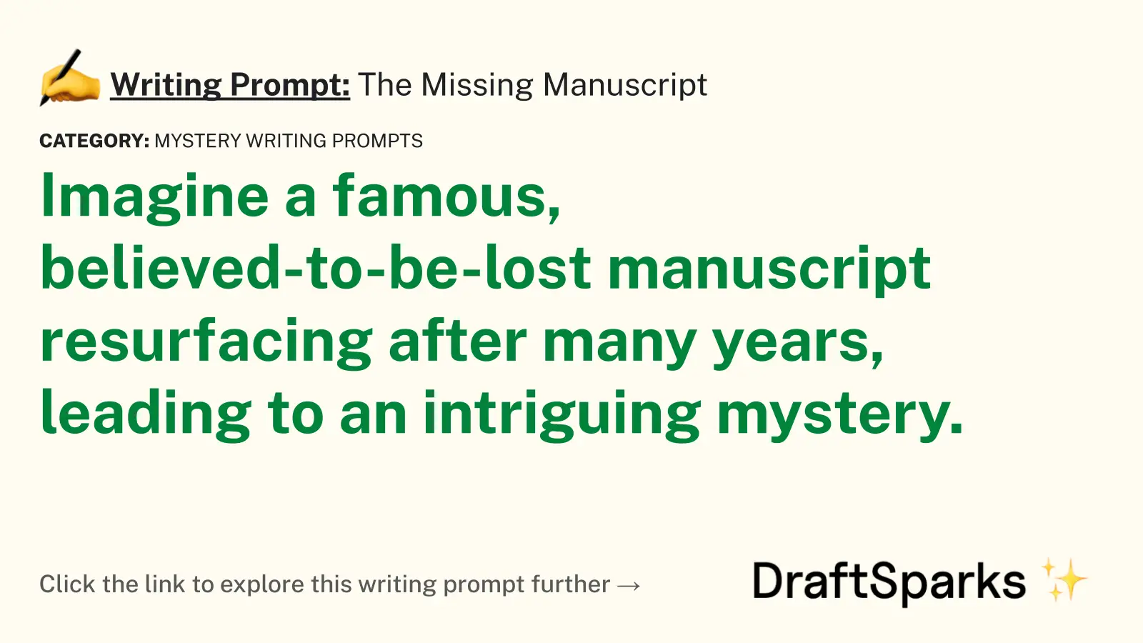 The Missing Manuscript