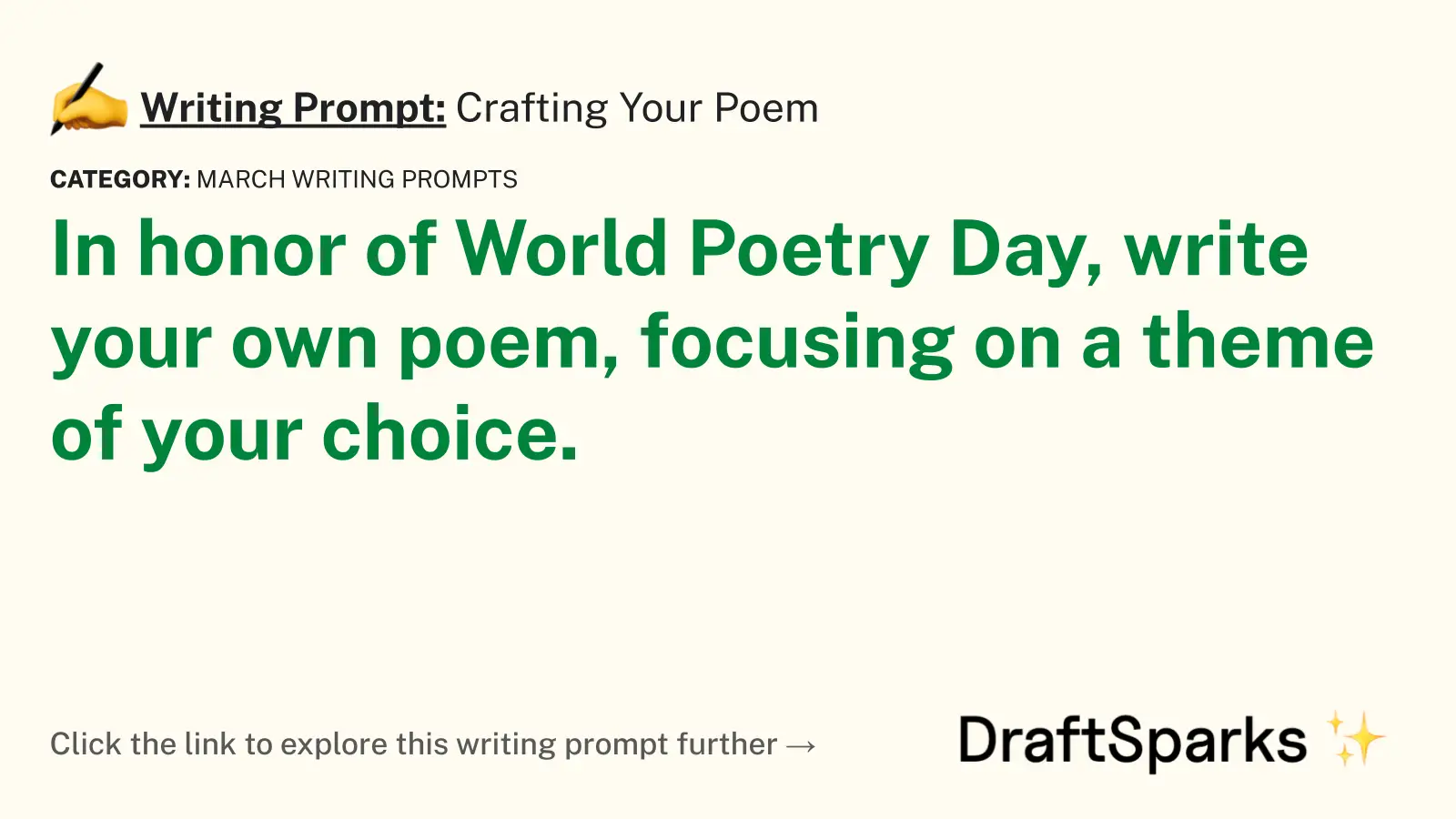 Crafting Your Poem