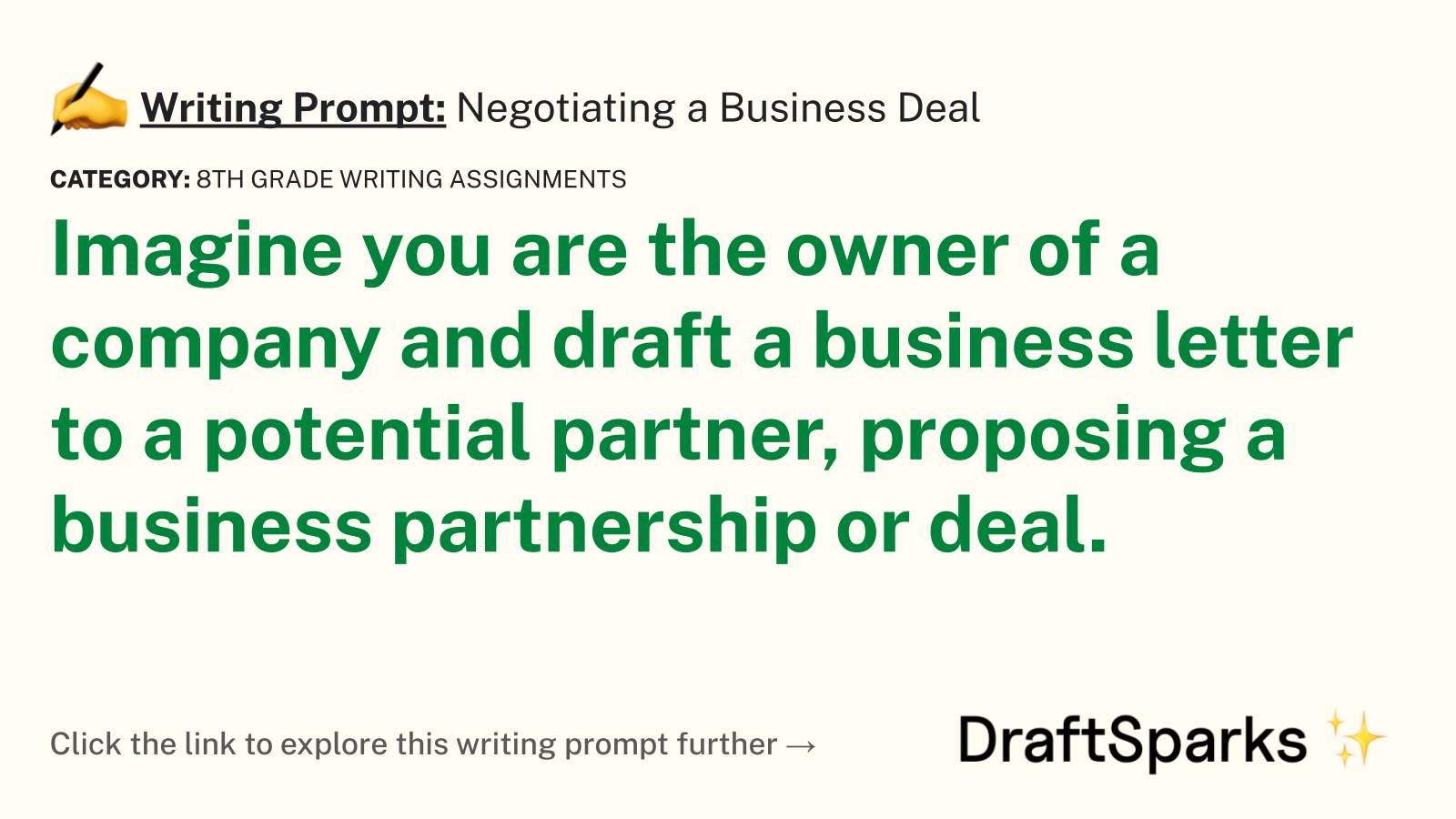 Negotiating a Business Deal