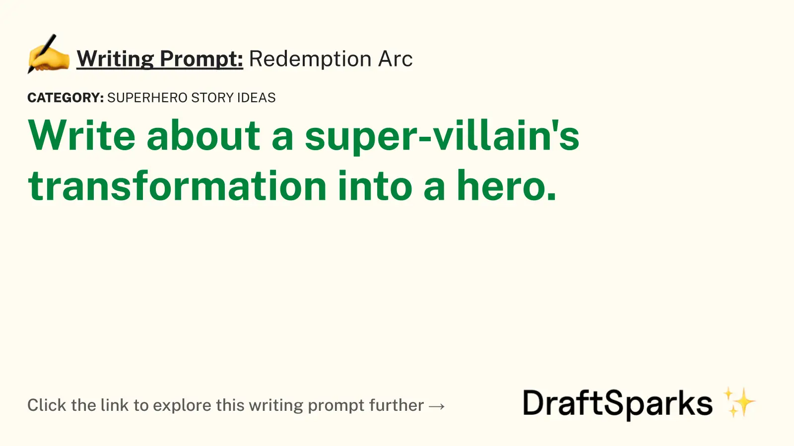 Writing Prompt Redemption Arc Draftsparks