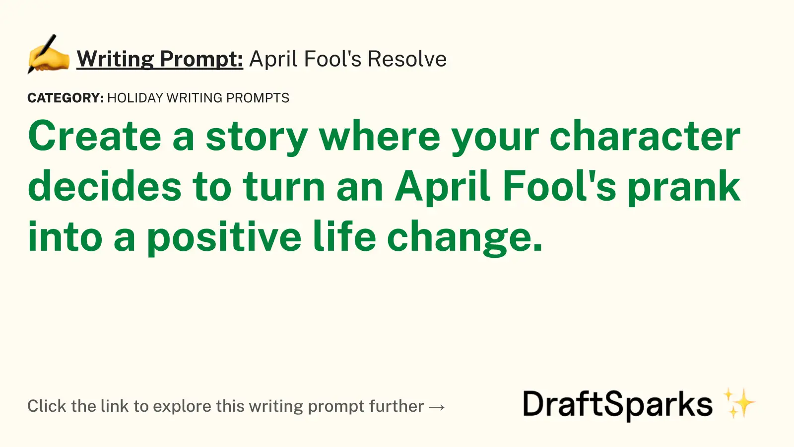 April Fool’s Resolve