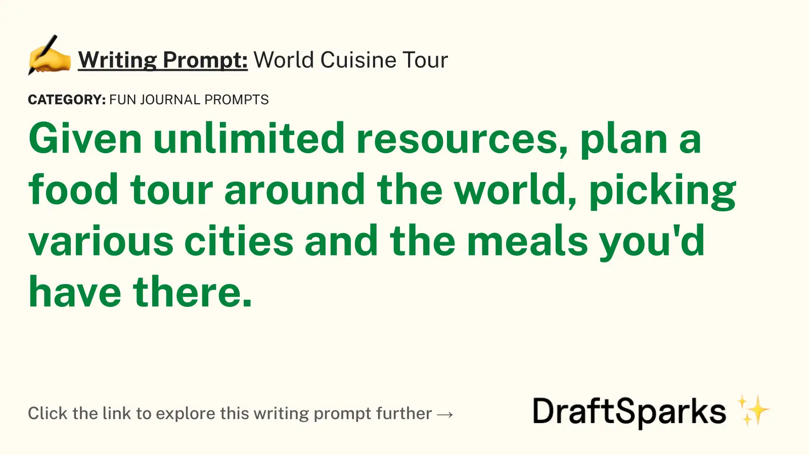 World Cuisine Tour
