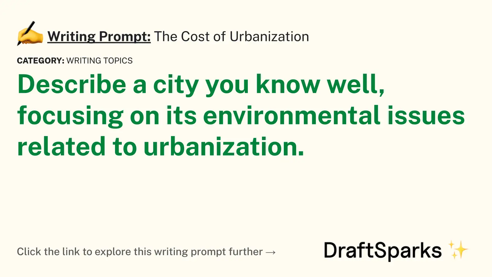 The Cost of Urbanization