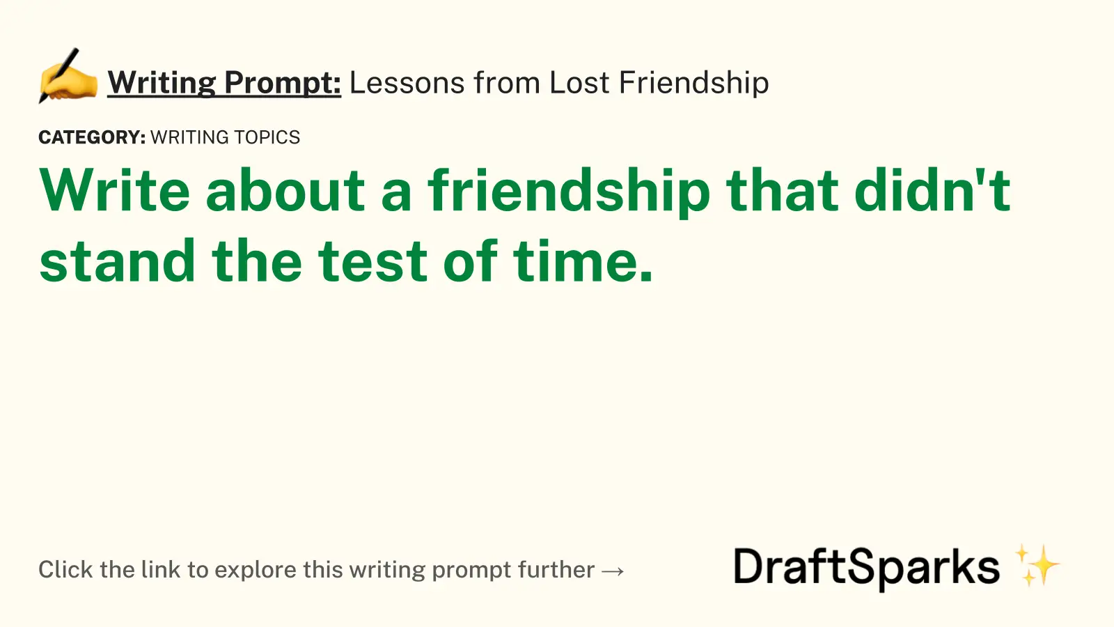 Lessons from Lost Friendship