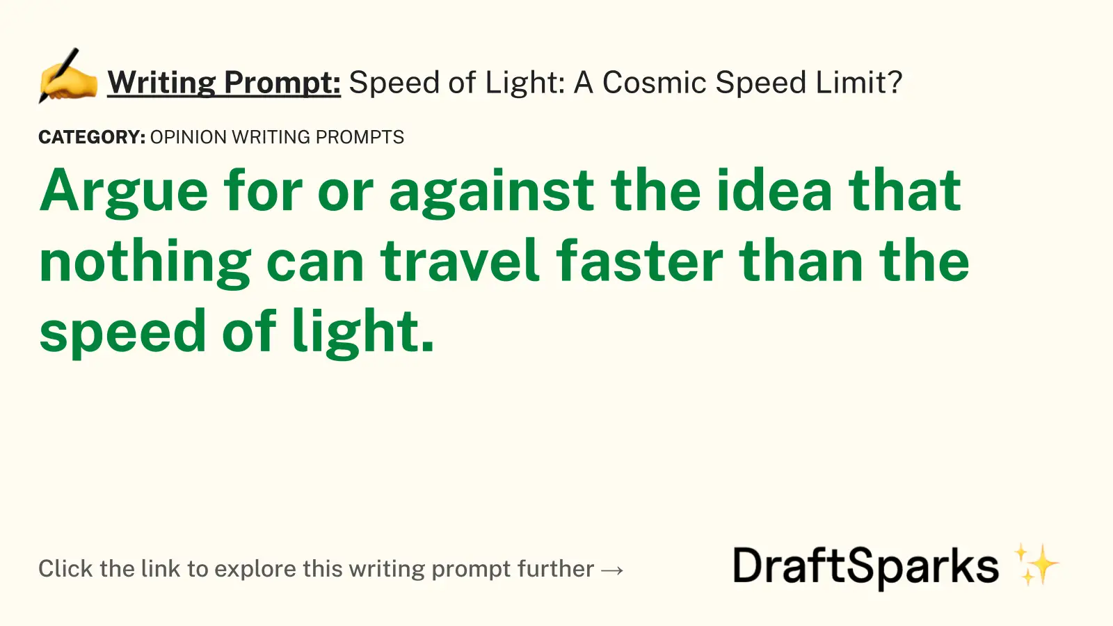 Speed of Light: A Cosmic Speed Limit?