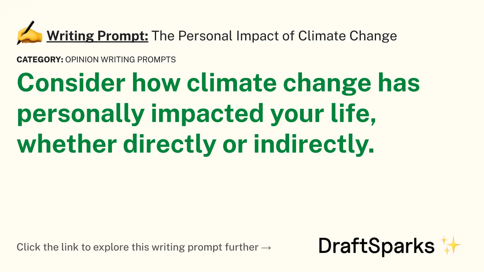 The Personal Impact of Climate Change