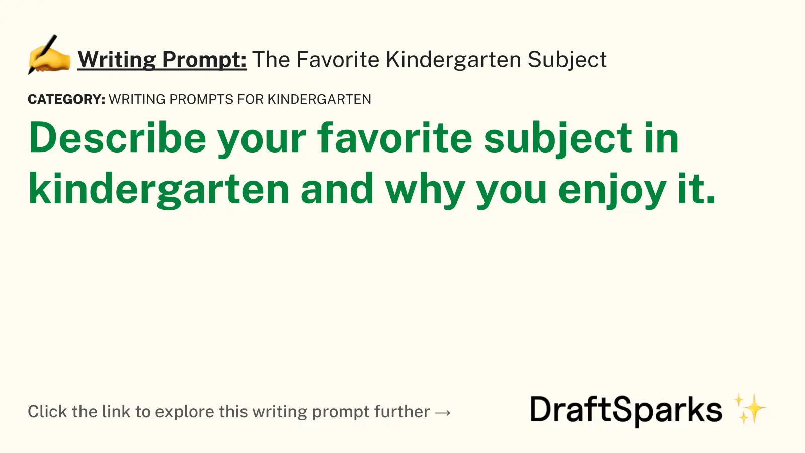 The Favorite Kindergarten Subject