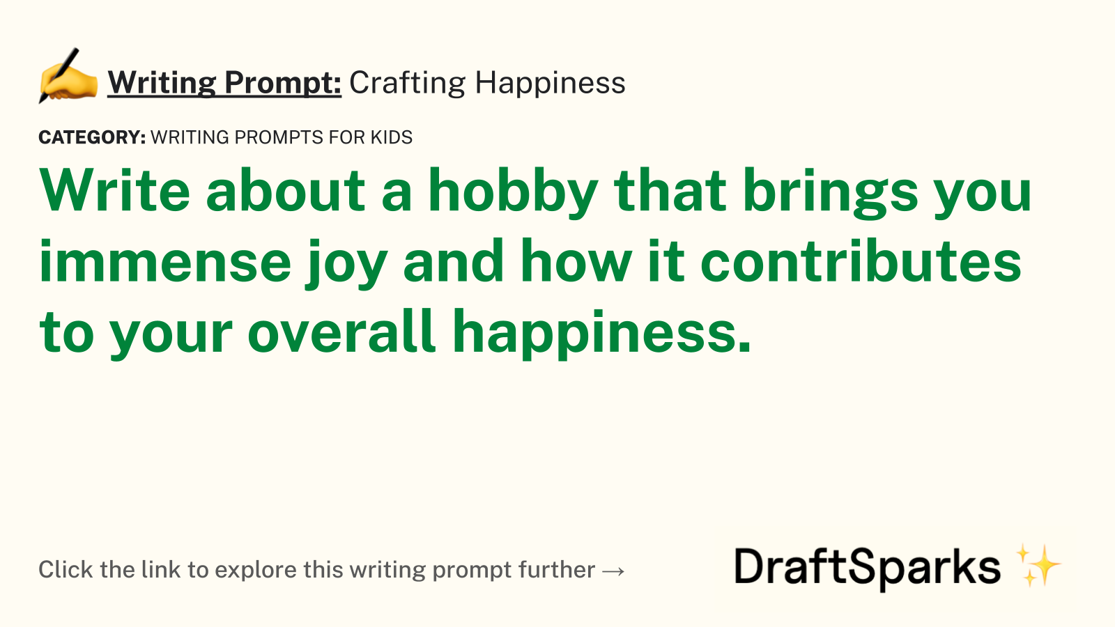 Crafting Happiness