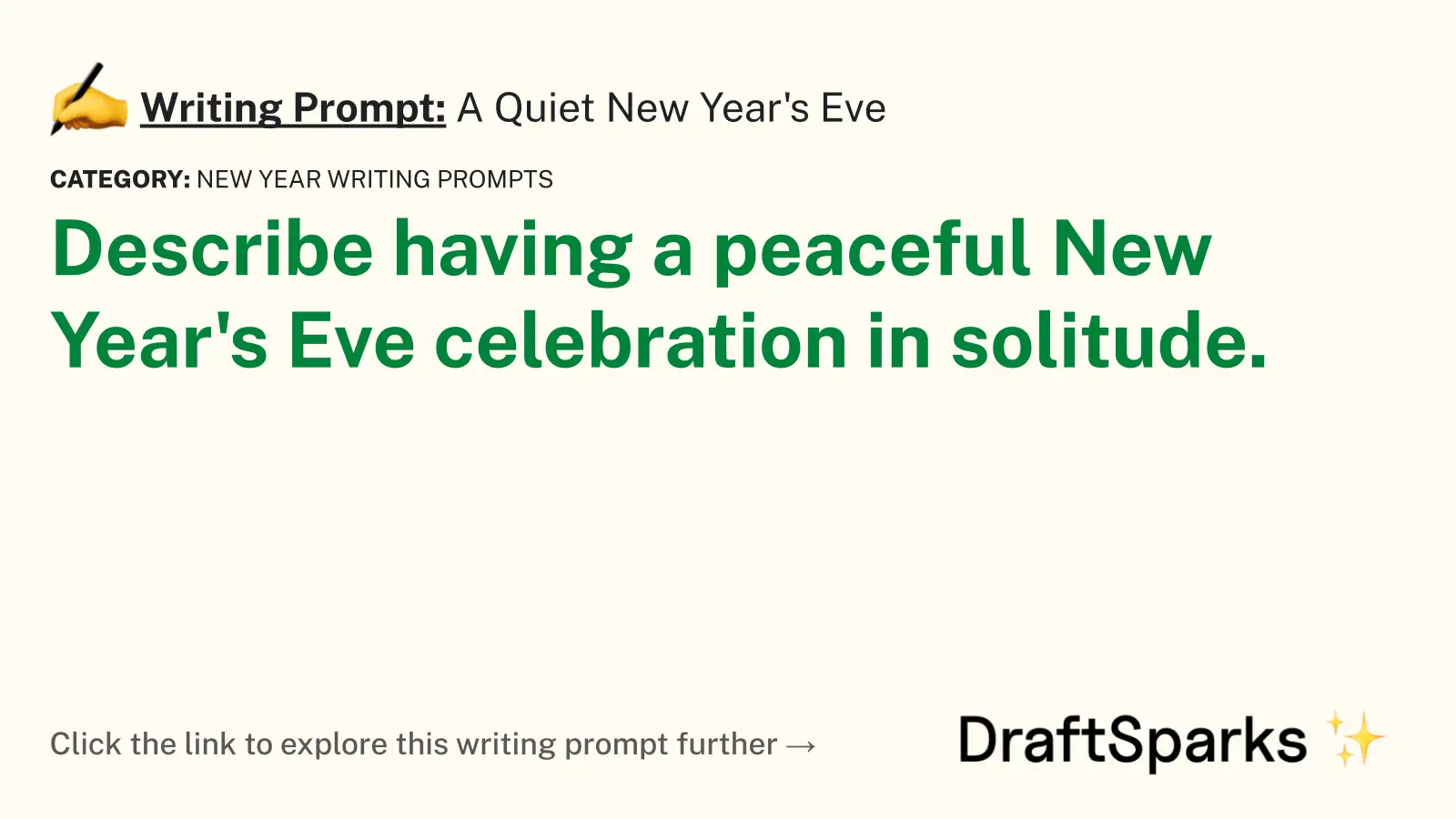 A Quiet New Year’s Eve
