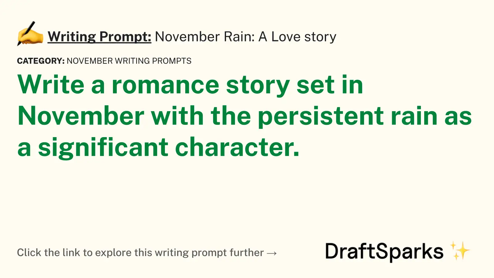 November Rain: A Love story