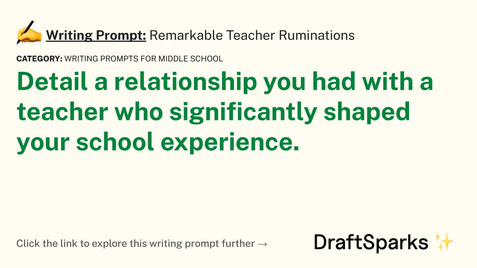 Remarkable Teacher Ruminations