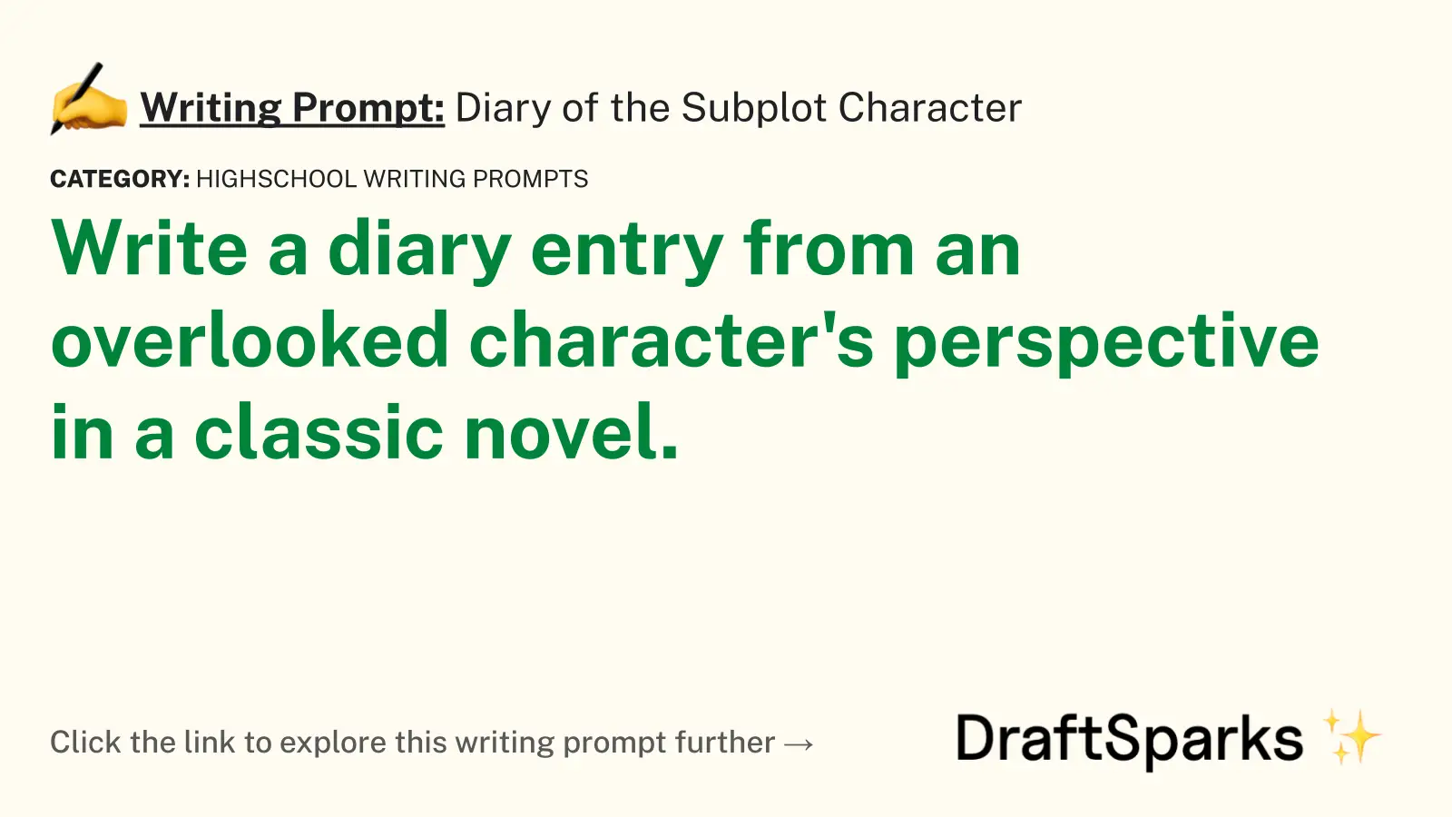 Diary of the Subplot Character