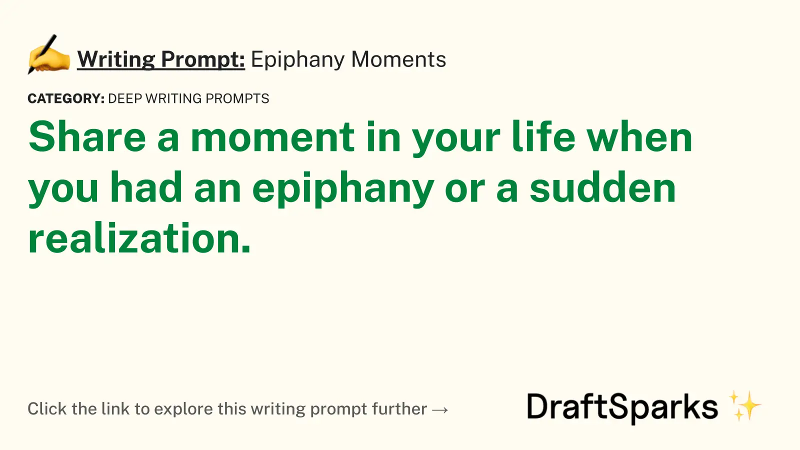 Epiphany Moments