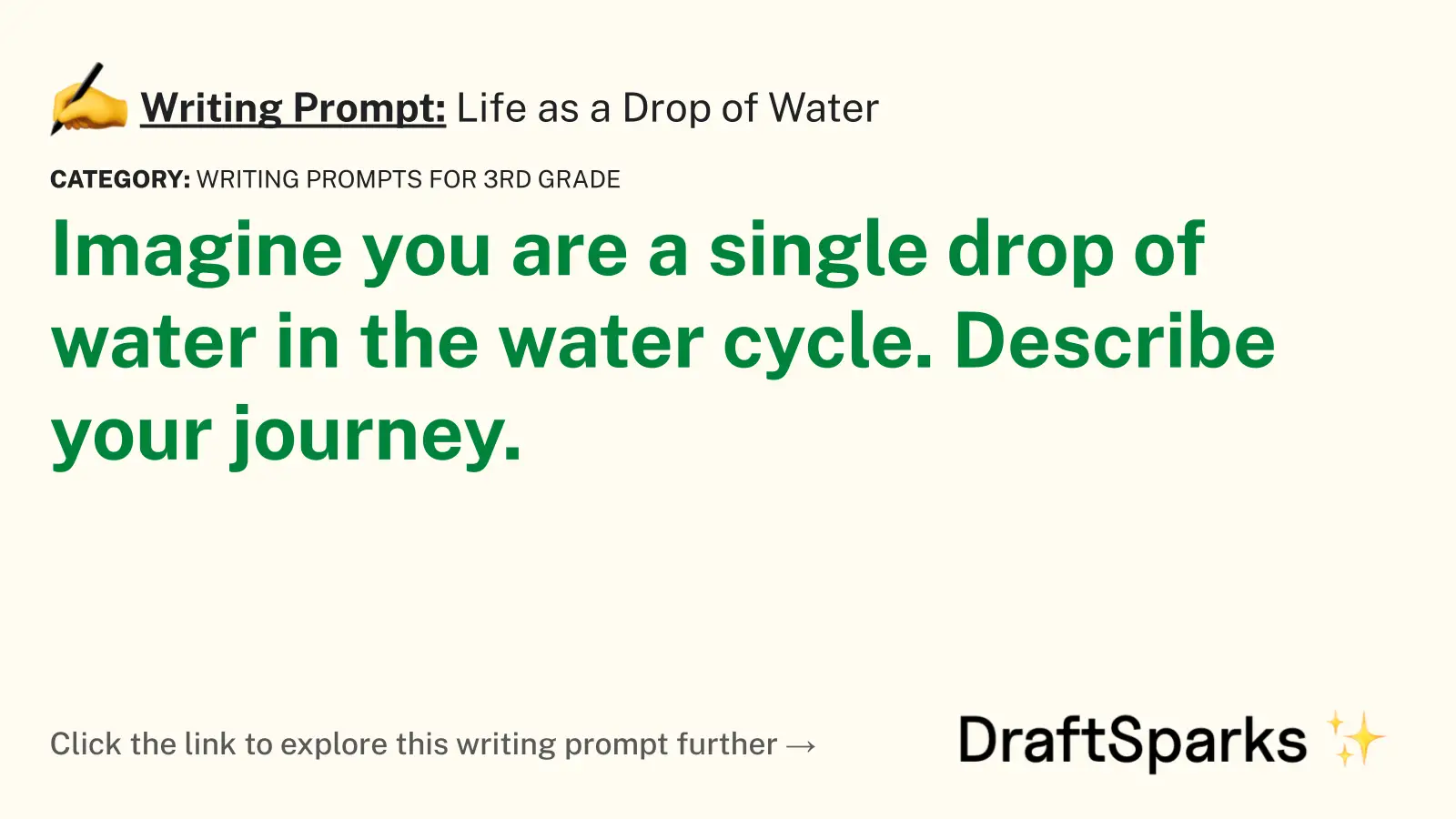 Life as a Drop of Water