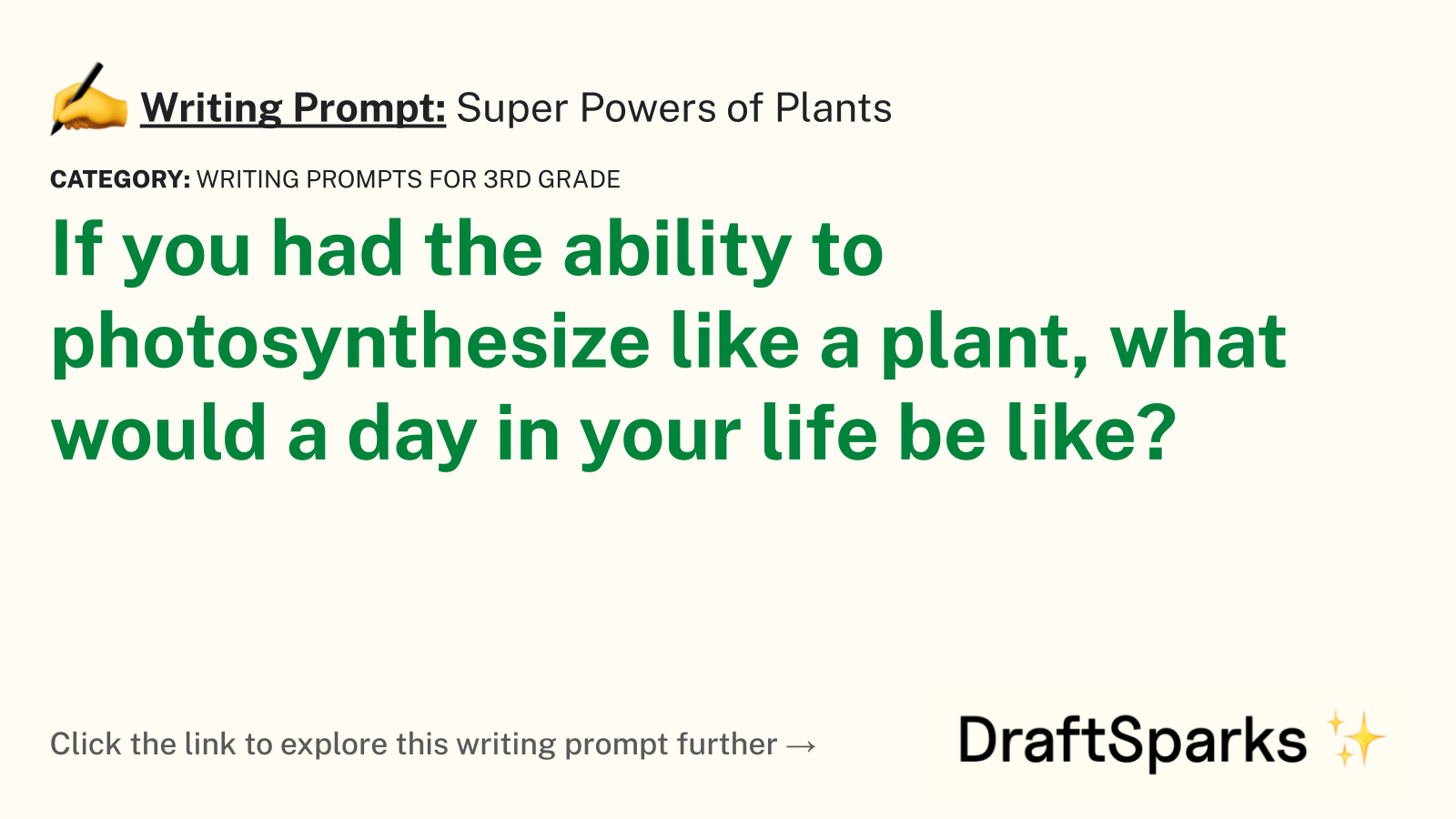 Super Powers of Plants