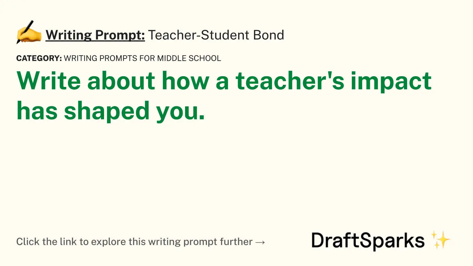Teacher-Student Bond