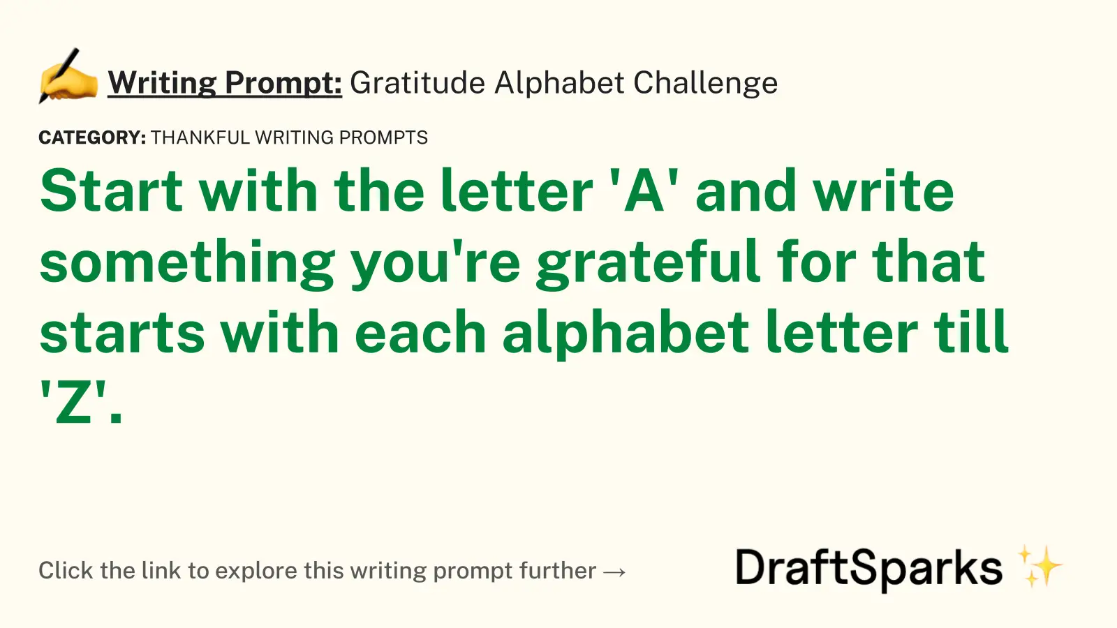 Gratitude Alphabet Challenge