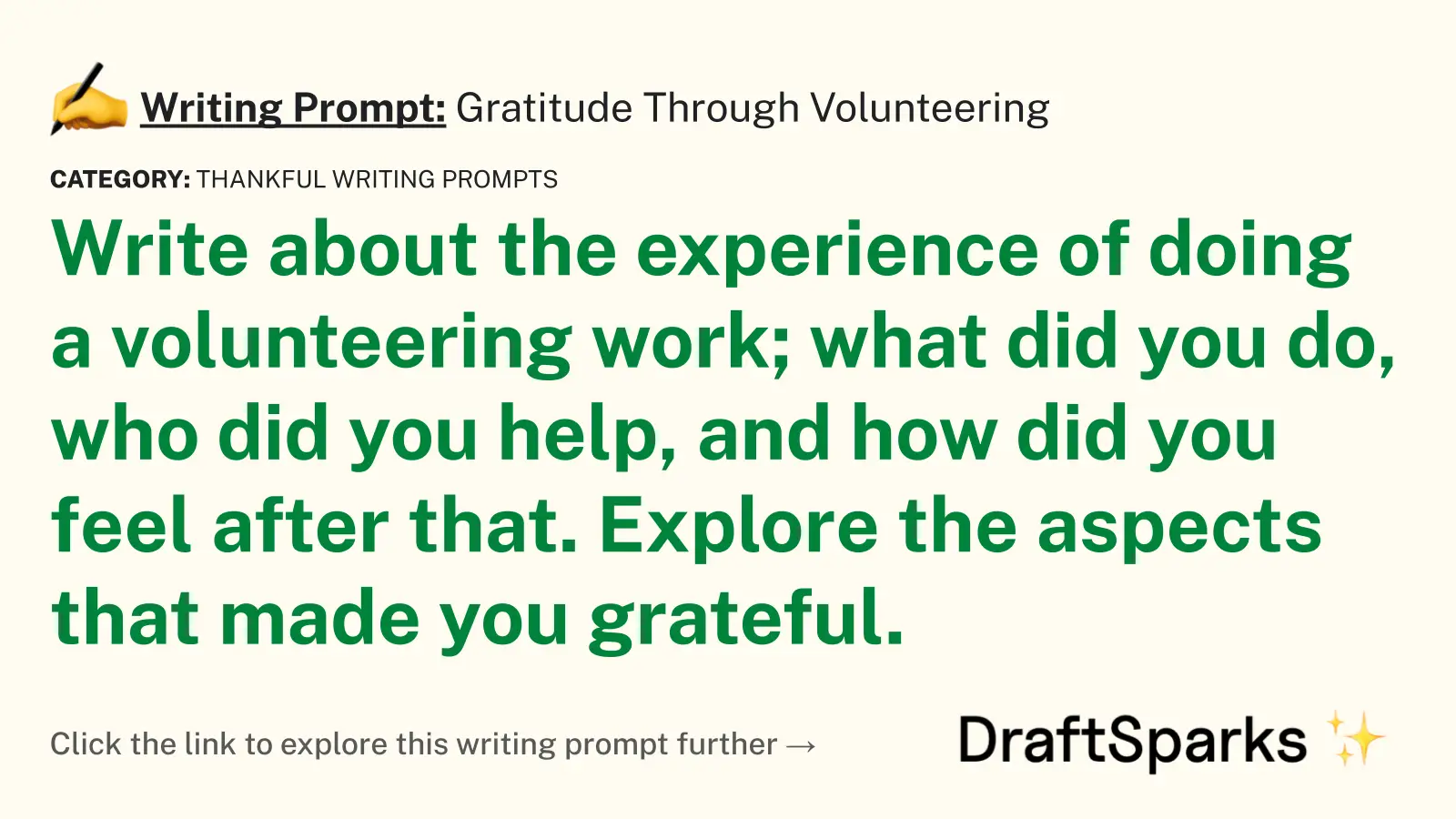 Gratitude Through Volunteering