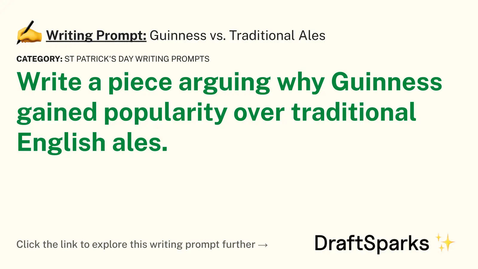 Guinness vs. Traditional Ales