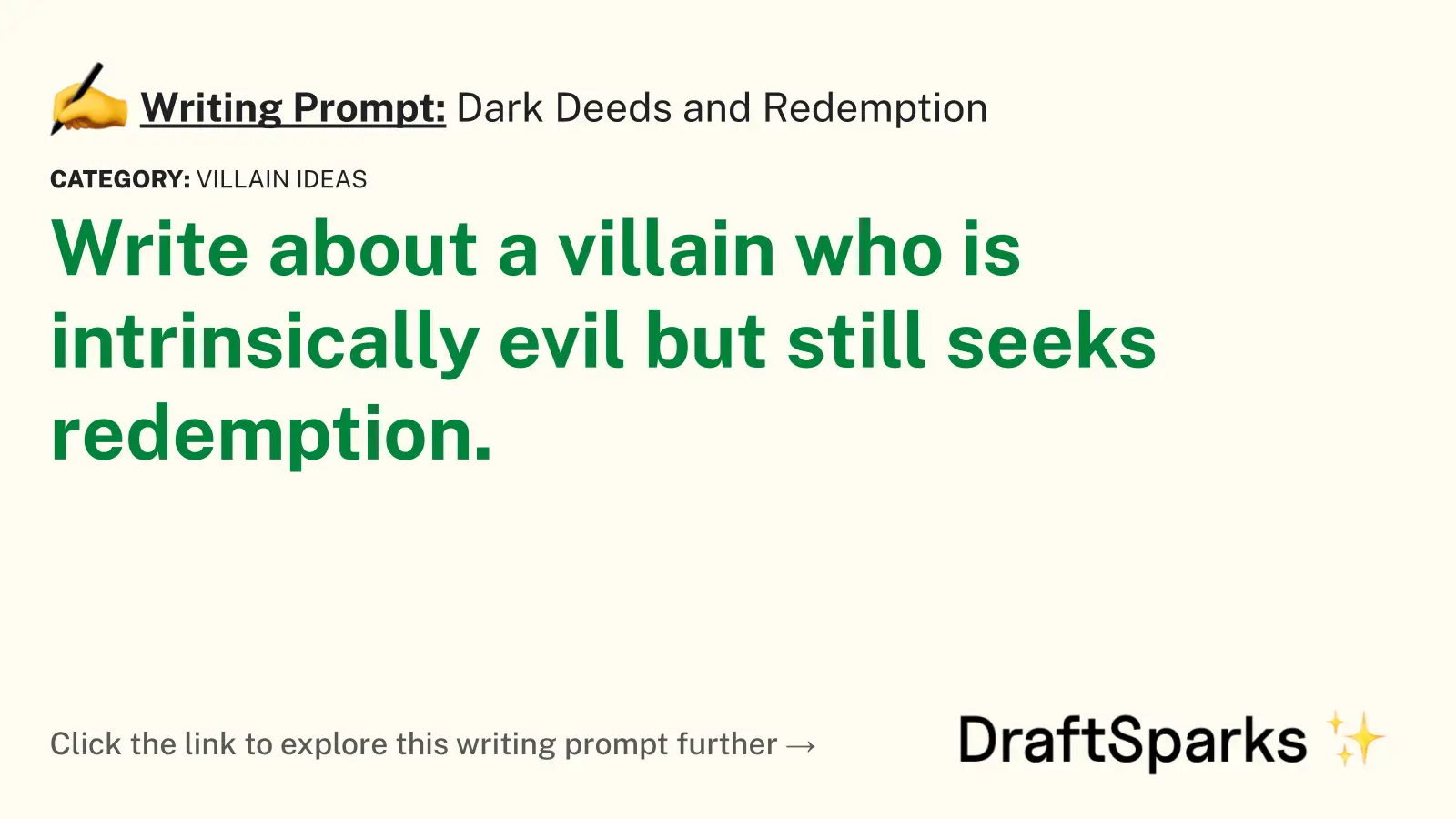 Dark Deeds and Redemption