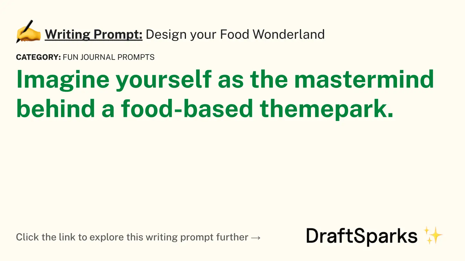 Design your Food Wonderland