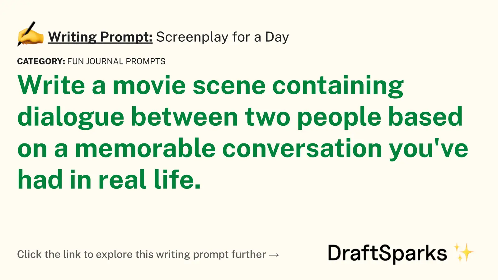 Screenplay for a Day
