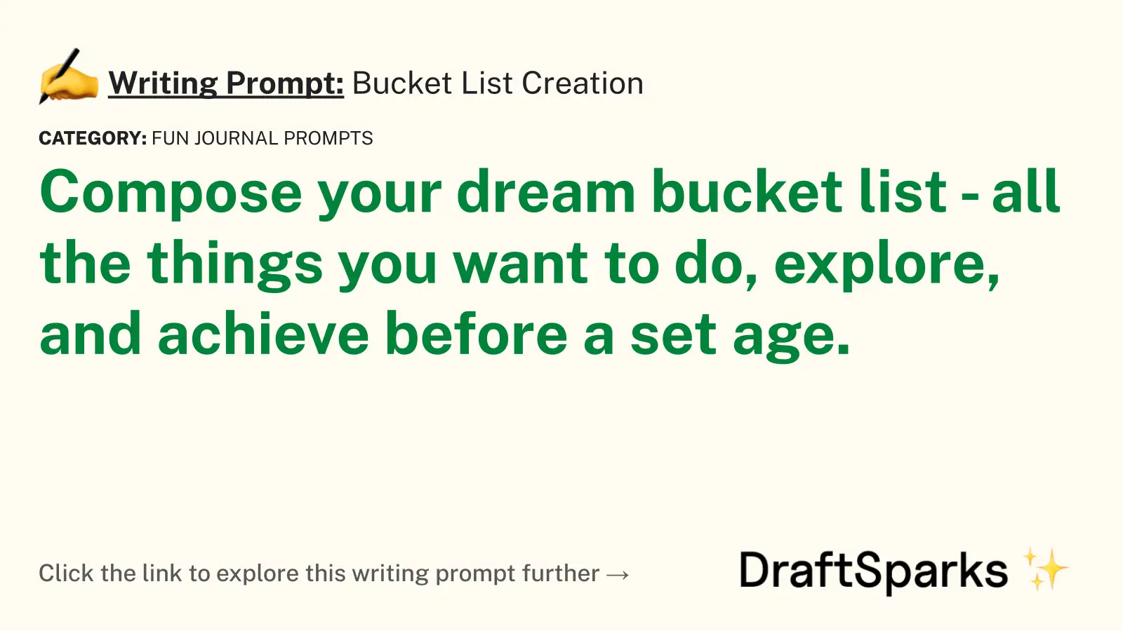 Bucket List Creation