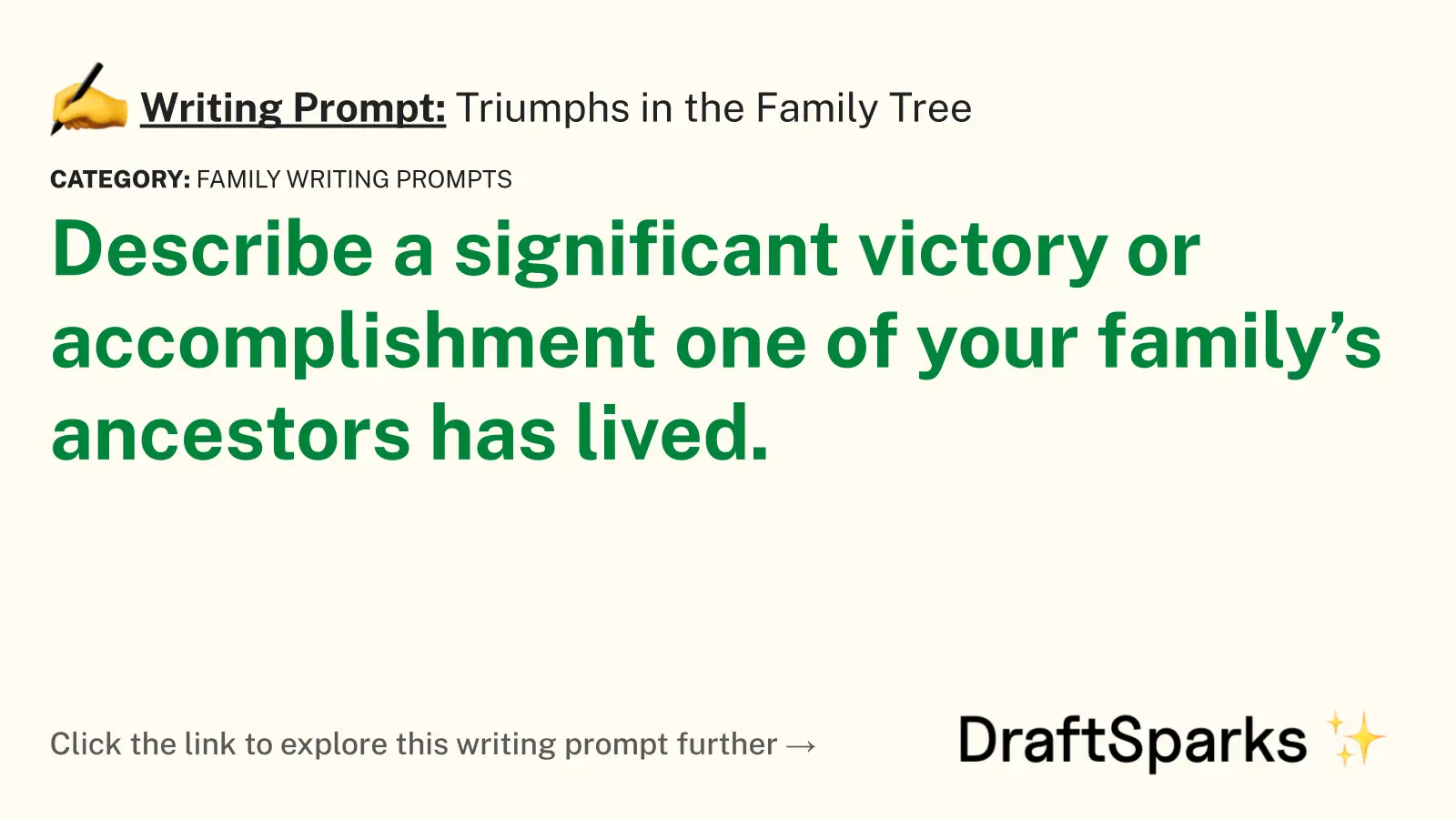 Triumphs in the Family Tree