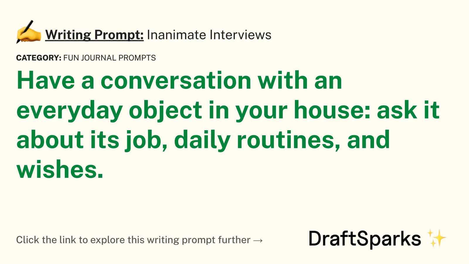 Inanimate Interviews