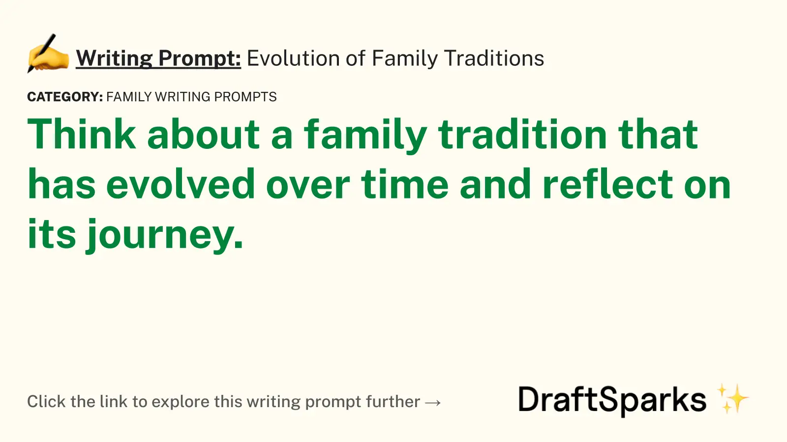Evolution of Family Traditions