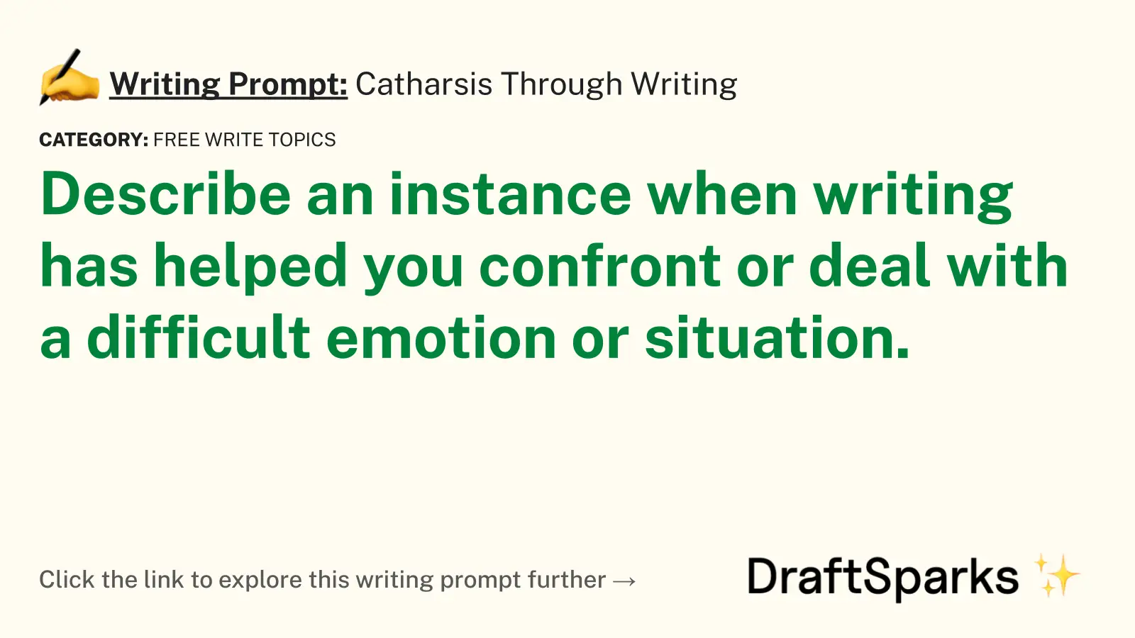 Catharsis Through Writing