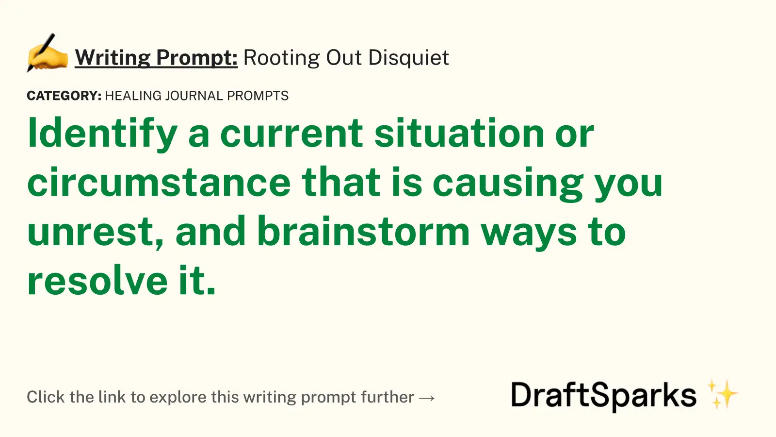 Rooting Out Disquiet
