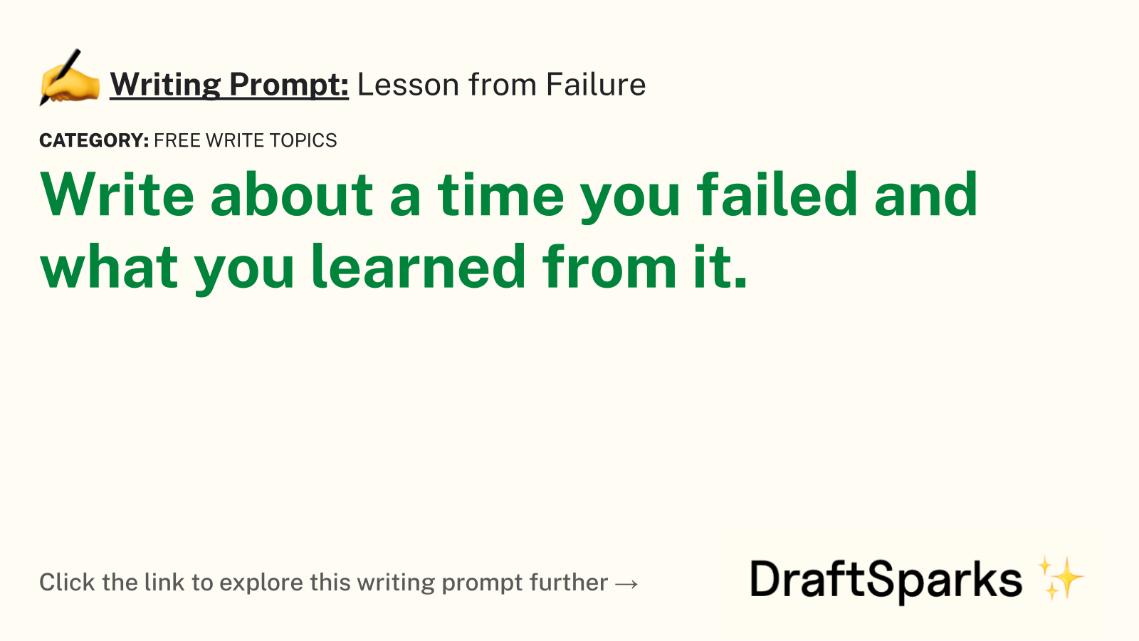 Lesson from Failure
