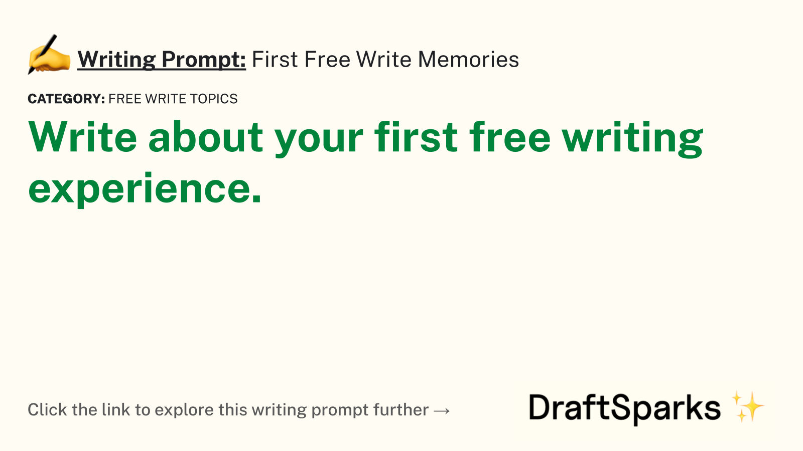 First Free Write Memories