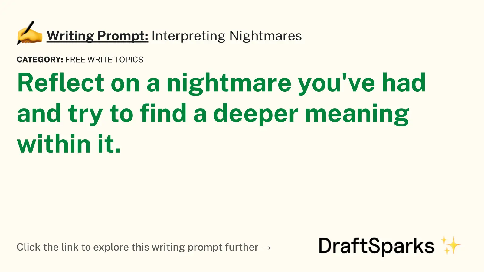 Interpreting Nightmares