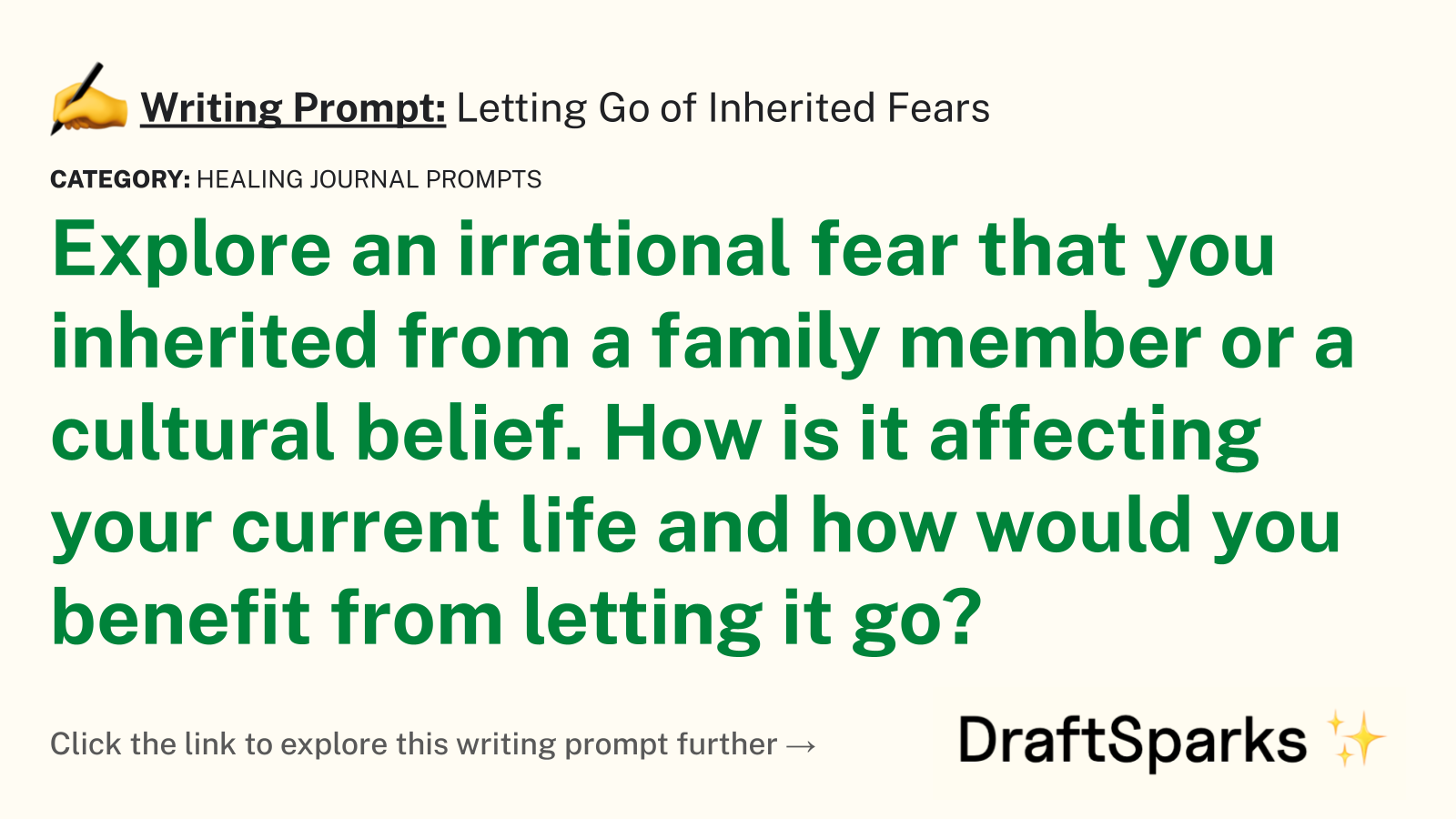 Letting Go of Inherited Fears