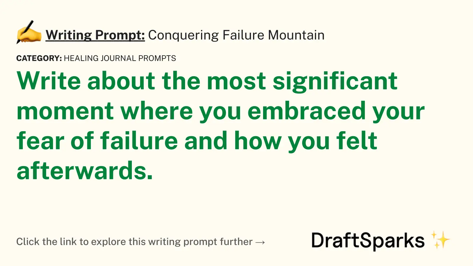 Conquering Failure Mountain