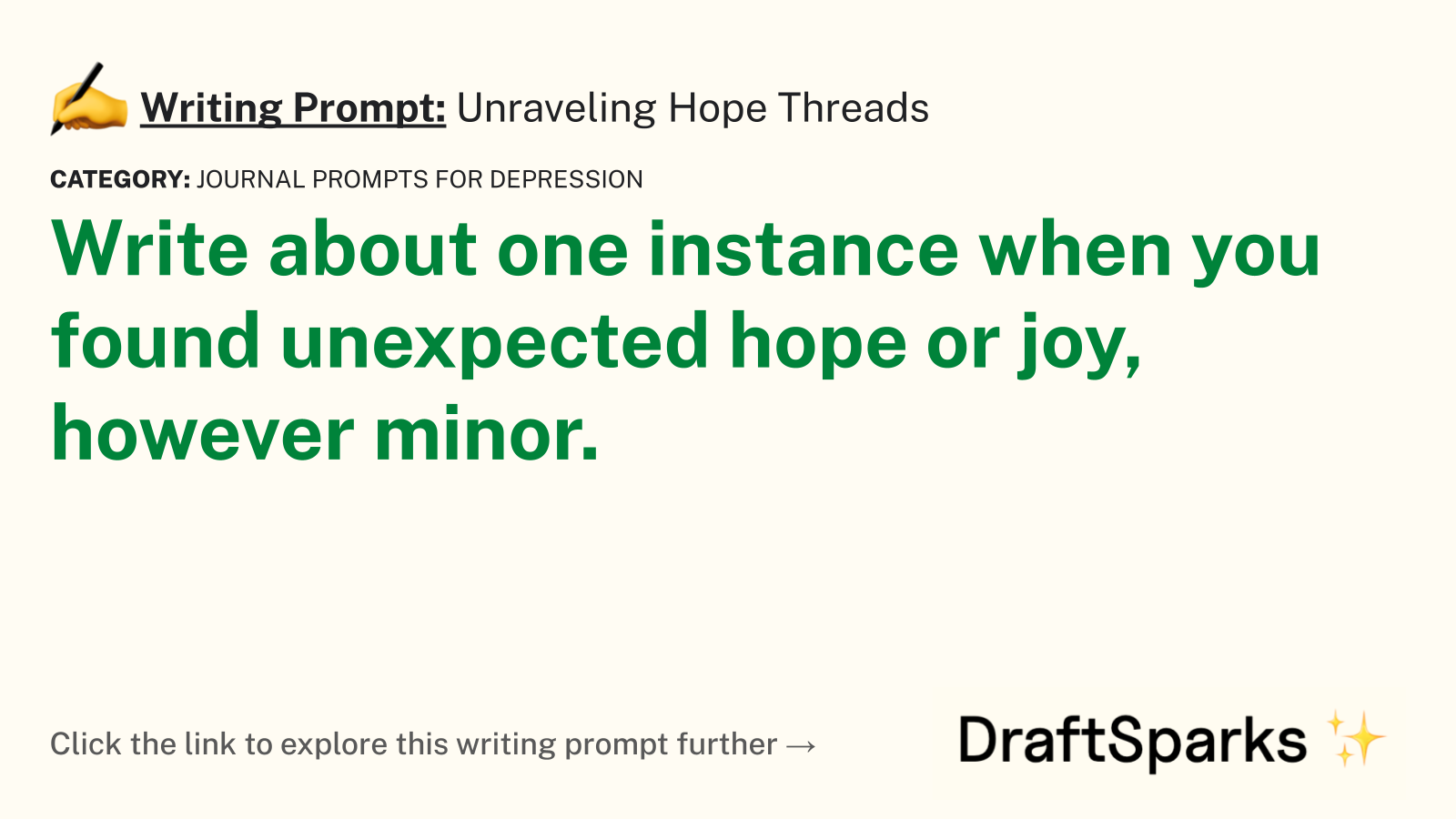 Unraveling Hope Threads