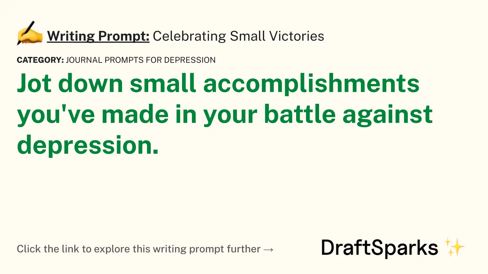 Celebrating Small Victories