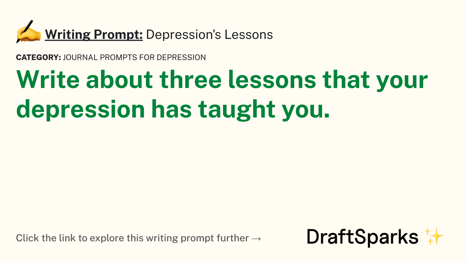 Depression’s Lessons