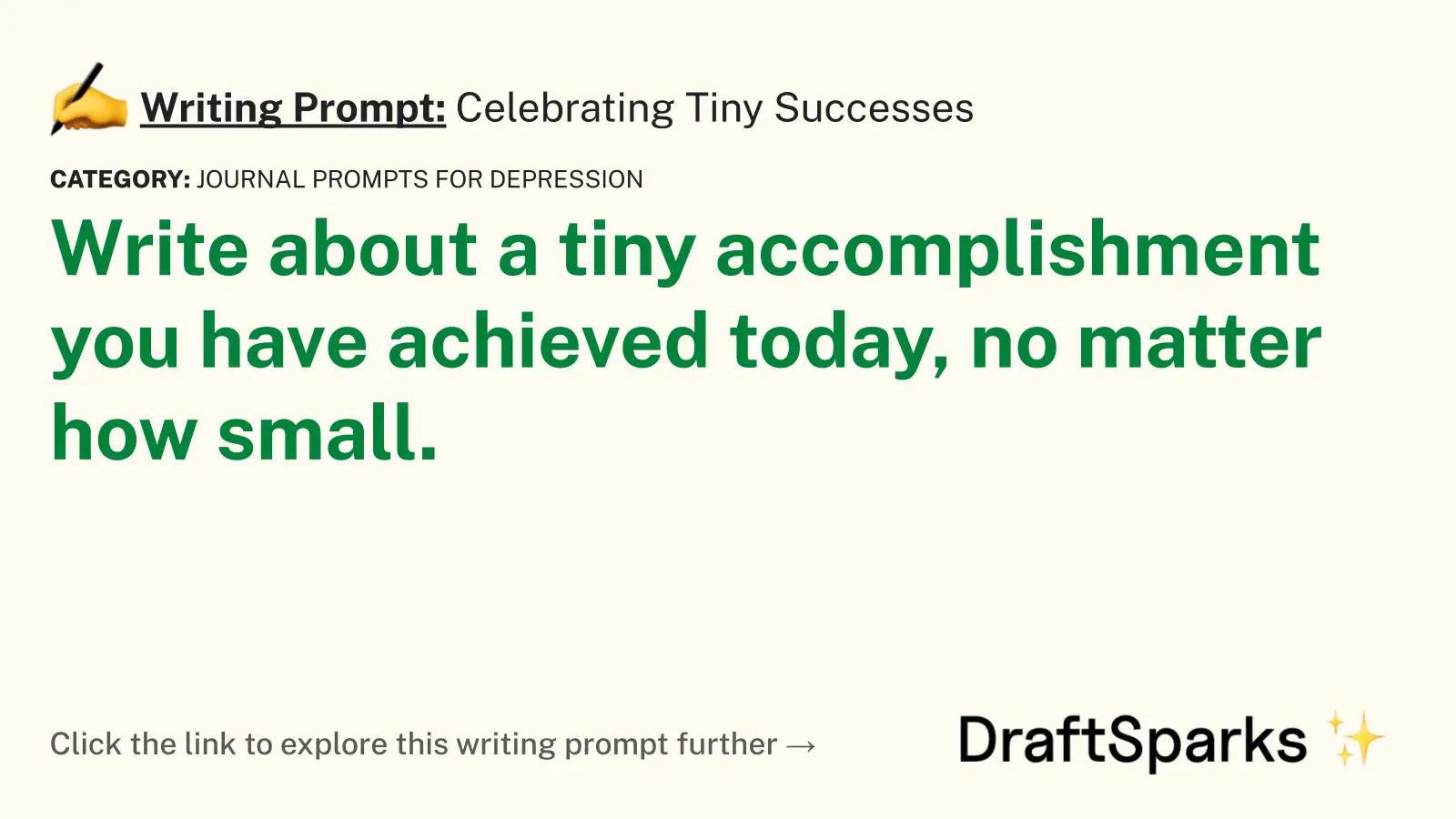 Celebrating Tiny Successes