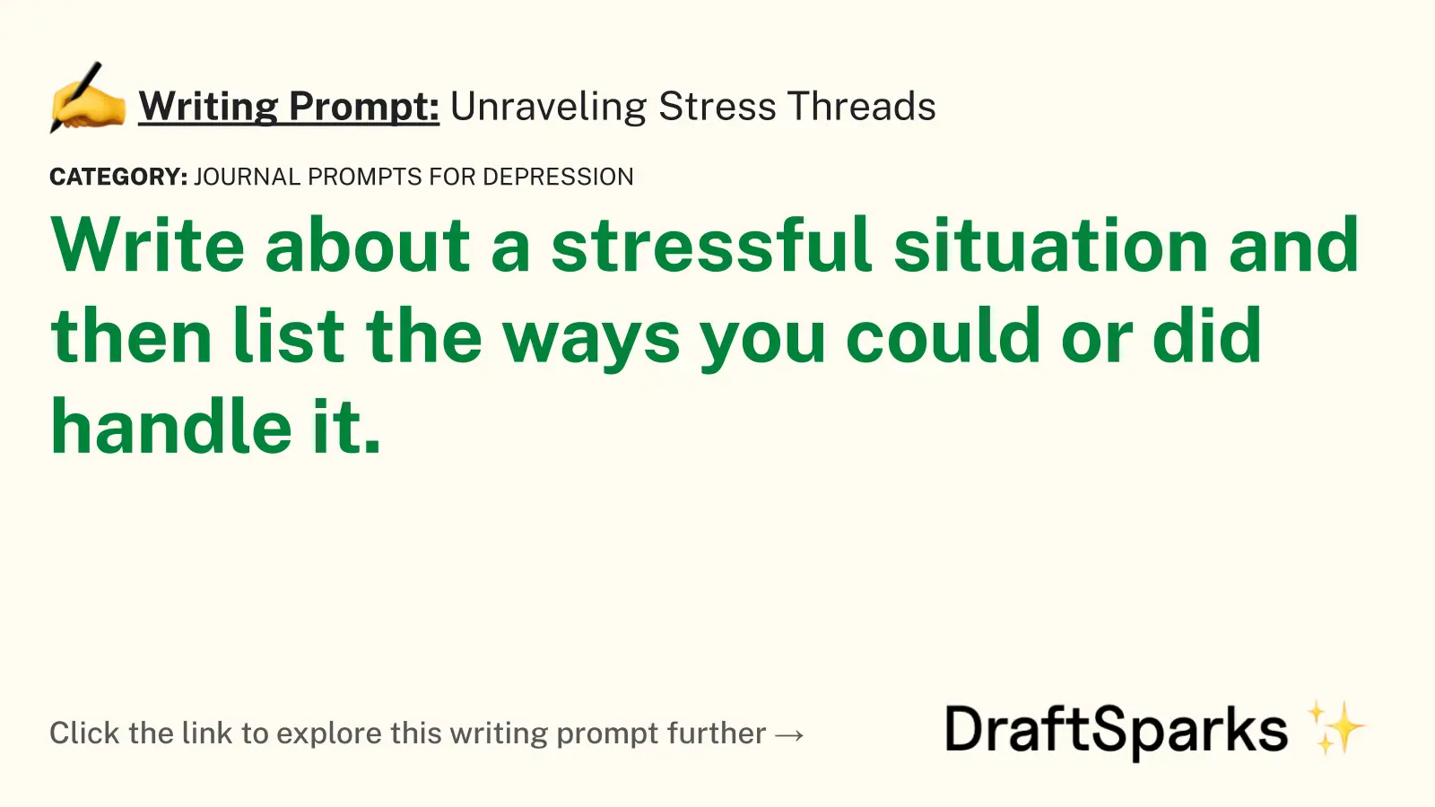 Unraveling Stress Threads