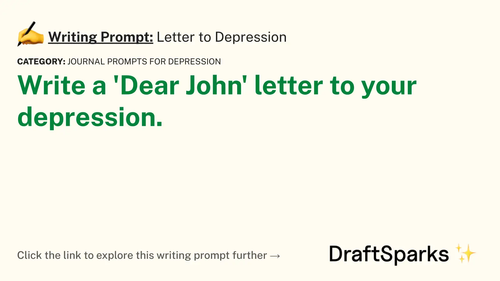 Letter to Depression