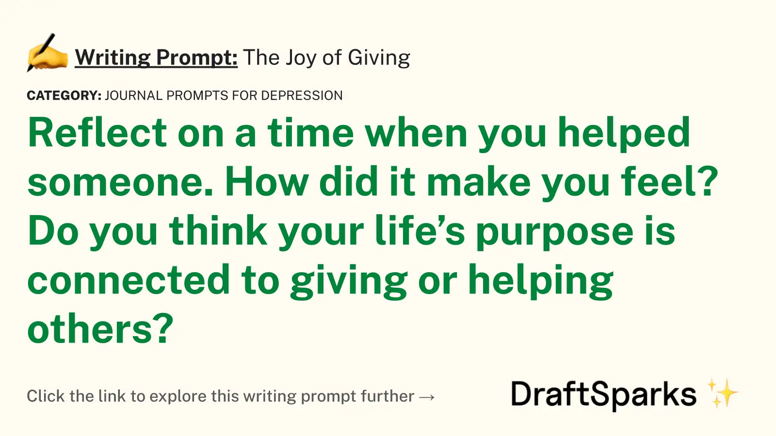 The Joy of Giving