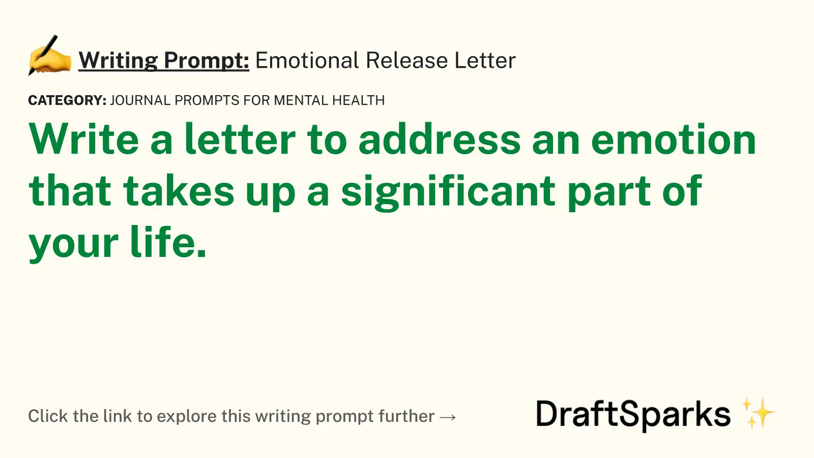 Emotional Release Letter